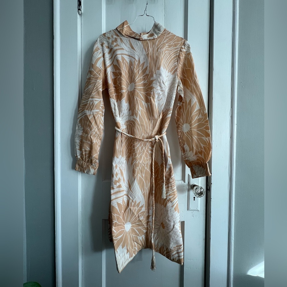 Vintage 2 Piece Women’s Dress with Belt 1970s Size 14 Stacey Ames